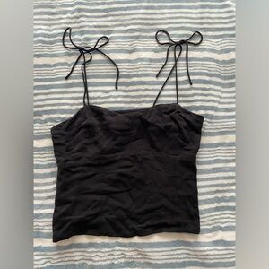 Old Navy Black top with bow straps size small